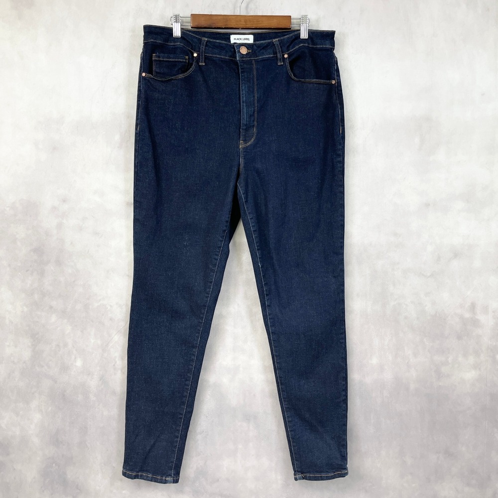 Black Label Cest Toi Womens Skinny Jeans 2XL Dark Wash Stretch High Rise Minimal